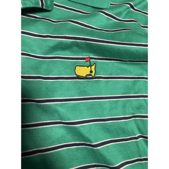 Peter Millar Masters Men's Polo Shirt Size Large Green with Yellow Masters Logo - Picture 5 of 6